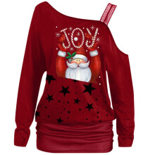 (Red Strap Joy,3XL)Womens Christmas Jumper Pullover Loose Sweatshirt Ladies Xmas Dress Tops Blouse