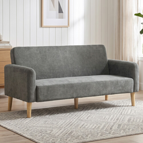 Homcom HOMCOM 2 Seater Sofa, Velvet Small Couch with Plush Backrest, Grey 1