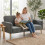 Homcom HOMCOM 2 Seater Sofa, Velvet Small Couch with Plush Backrest, Grey 9