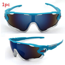 (Blue Silver Frame)Cool Men Uv400 Outdoor Sports Sunglasses For Driving Running Hiking Eyewear