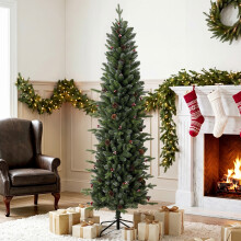 HOMCOM Slim Gracious Pine Xmas Tree with 904 Branch Tips, Green