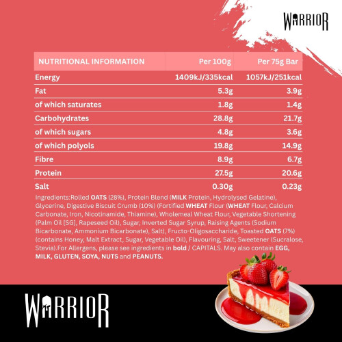 Warrior Warrior RAW Protein Bars 12 x 75g High Protein Oat Flapjack Snack 1
