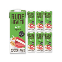Rude Health 6 x 1 Litre Organic Oat Dairy-Alt Milk, 100% Natural Organic Drink, Lactose Free, Dairy Free & Gluten-Free, No Added Sugar, Award-Winning,