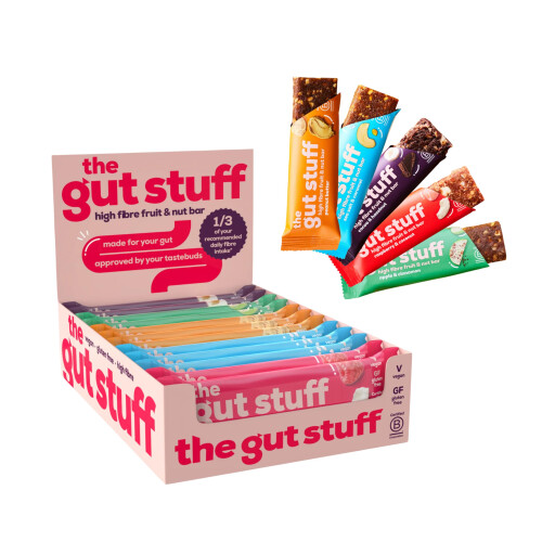 The Gut Stuff Fruit & Nut Bars, Mixed Flavours - 12 Bars