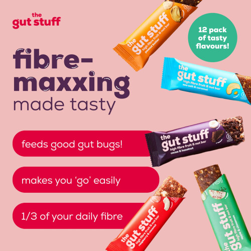The Gut Stuff Fruit & Nut Bars, Mixed Flavours - 12 Bars 1