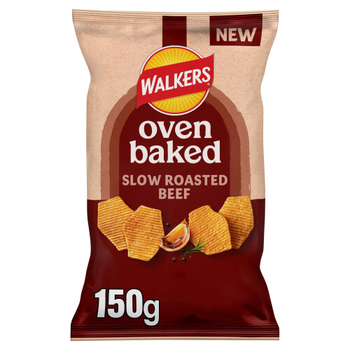 Walkers Walkers Oven Baked Crisps Roasted Beef Snacks 150g 2