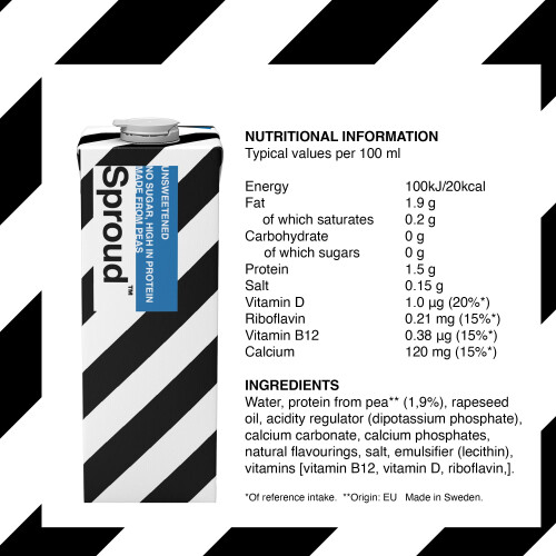 SPROUD - Plant-Based Milk, Zero Sugar, Low Carb, High Protein, Long Life, Powere 2