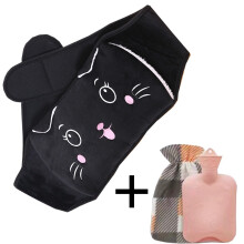 (BlackCat)Plush Waist Protection Warm Water Bag Hot Compress Warm Waist And Hand Winter In