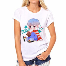 (SUGA,L)Kpop Bt21 Bangtan Boys Jimin Jin V Tshirt Bts Chimmy Tata Rj Shooky Tee Cooky