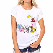 (BT21,M)Kpop Bt21 Bangtan Boys Jimin Jin V Tshirt Bts Chimmy Tata Rj Shooky Tee Cooky
