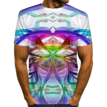 (White,4XL)Camiseta Funny Hypnosis 3D masculina feminina estampa colorida casual manga curta