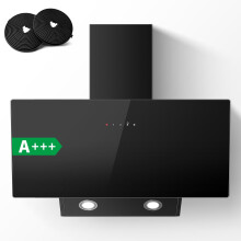 TopStrong Cooker Hood 90cm, Extractor Fan kitchen, Wall-Mounted Extractor Hood, A+++ Kitchen Hood, 450 m³/h, Touch Control, 3 Speed + Booster, Recirc