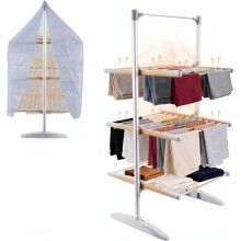 HOMILEC Electric 3 Tier Heated Airer XL Size with Cover Included, 36 Heated Bars