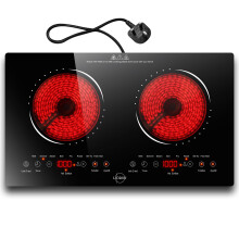 Hobsir Plug in Ceramic Hob, 2 Ring Electric Hob 60 cm