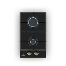 Klarstein Victoria - Gas Hob, Built-In, Sabaf Burner, Natural Gas/Propane, Safety Valves, Automatic Shut-Off, Cast Iron Pot Supports, Retro-Look Glas