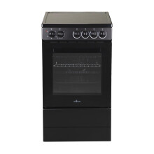 Willow W50SCB 59L Freestanding Ceramic Electric Cooker, 50cm Wide Single Cavity Cooker, Fan Oven, Integrated Grill - Black