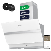 CIARRA CBCW6736N Angled Cooker Hood 60cm White 692m³/h Touch Control A+++