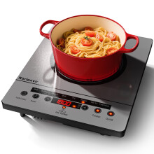 Karienvir Single Burner Portable Ceramic Electric Hob Plug in(Gray), 1800W