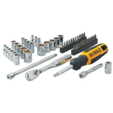 Juego de llaves métricas e imperiales 1/4" - DeWALT - 50 piezas - Carraca de 1/4" con 72 dientes
