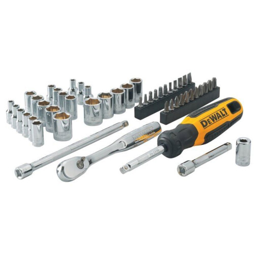 DeWalt "Metric and Imperial Socket Set 1/4" - DeWALT - 50 pieces - 1/4" Ratchet with 72 teeth"