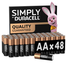 DURACELL Simply AA Batteries (48 Pack) - Alkaline Double A Battery 1.5V - Qualit