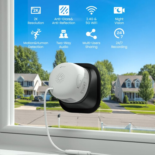 wansview 5G Window Security Camera - 2K Indoor Camera for Home Security, K1 1