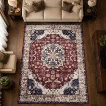 (240 x 320 cm (8 ft x 10 ft 6 in) _ Extra Large Rugs Carpets For Living Room Bedroom Indoor Outdoor R, Red Floral) Extra Large Traditional Rugs Modern Carpet Doormat