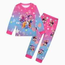 (Rose Red, 140) Kids Girls KPOP Demon Hunter Pyjamas Set Sleepwear Outfit Nightwear Gifts