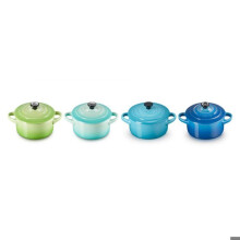 4er-Set Mini-Cocottes - LE CREUSET - Kalte Farben (Blau/Grün) - 10 cm - Steinzeug - Geschenkbox