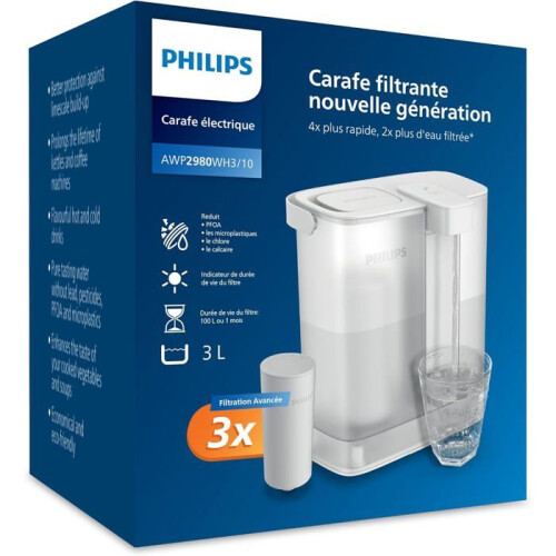 Filterkan - Philips Water Instant - 3,0 L - Filtratie 4 sneller - LED-filterindicator