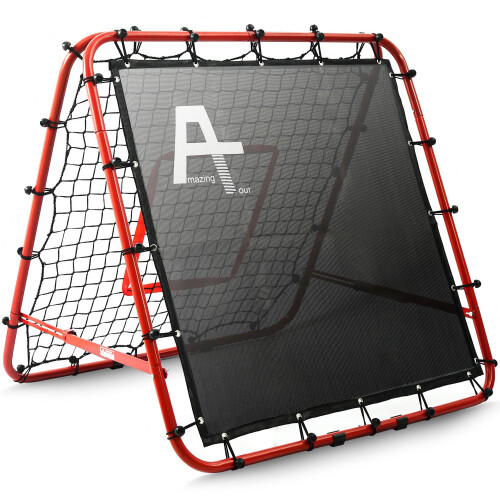 Double-Sided Football Rebounder Net Adjustable Folding Training Equipment
