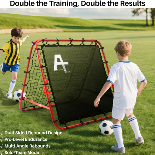 Double-Sided Football Rebounder Net Adjustable Folding Training Equipment 1