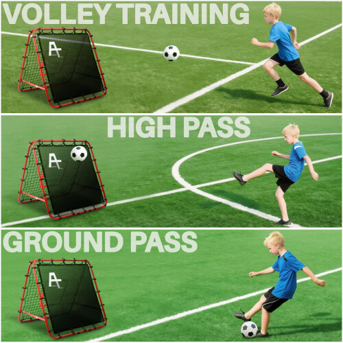 Double-Sided Football Rebounder Net Adjustable Folding Training Equipment 2