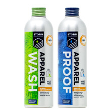 STORM Apparel Wash & Proof Twin Pack 200ml | Super Concentrate | Performance Cleaner & Waterproofer for Technical Clothing | Restore Outdoor Jackets,