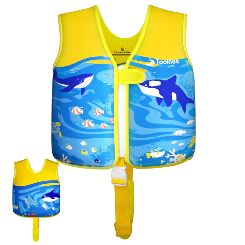 Kids Swimming Vest - Adjustable 8 Panel Buoyancy System - Comfort Soft Neoprene,