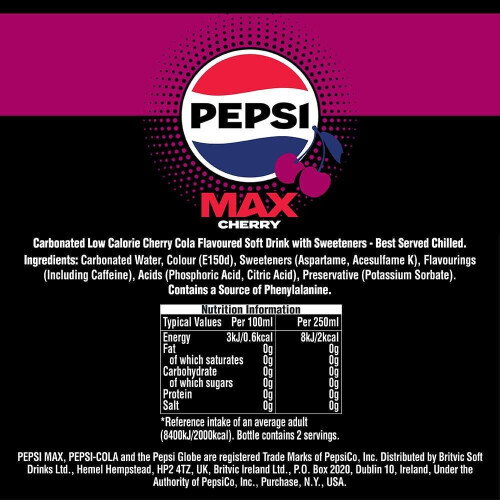 Pepsi Pepsi Max Cherry Cola | 2L Bottle 1