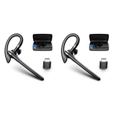 2X Trådlösa 5.4-Headset med Enkel Körning, Dubbel Mikrofon och Brusreducerande Handsfree-Hörlurar för Företag