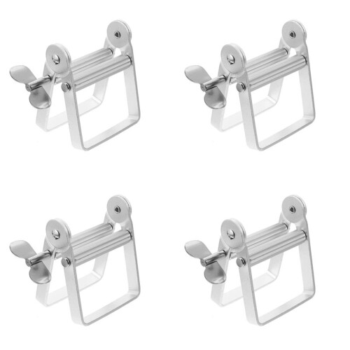 4X Toothpaste Squeezer, Metal Tube Roller, Rotating Toothpaste Dispenser, Tube Squeezer, Stainless Steel Squeezer A