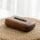 2X Pebble Style Style Walnut Wood Tissue Box Desktop Tissue Case Office Bedside Table Decoration Storage Box Kitchens 4