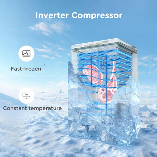 COMFEE' 99L Chest Freezer with Convertible Mode, RCC102WH2UK(E) 2