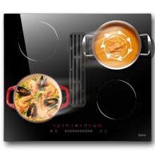 Hobsir Induction Hob with Extractor Hood, Built-in Electric Hob 4 Burners