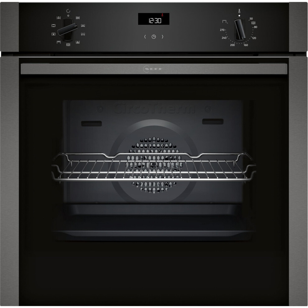 NEFF N50 B1ACE4AG3B Built-in Single Oven, A+ Rated, Graphite Grey | CleanCoating with Easy Clean, CircoTherm, 6 functions, LCD display - Image 11