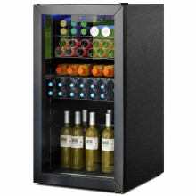 TANGZON Under Counter Fridge, Drinks Beer & Wine Fridge with LED Light