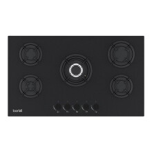 Baridi 90cm Built-In Matt Black Gas Hob, 5 Burners, Cast Iron Supports & Auto Ignition, 10.4kW – DH385
