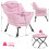 (Pink) Lazy Chair Lounge with foldable Footstool 2