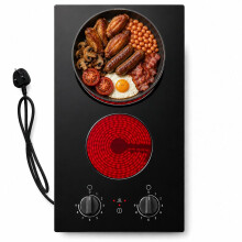 STARCHARTS 2 Ring Ceramic Hob, 13A Plug In, 2900W, 9 Power Levels