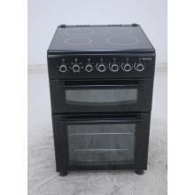 BlueFlame DG6055XXVB 60 cm VitroCeramic Freestanding Electric Cooker With Double Cavity Oven - Turbo Fan - Black