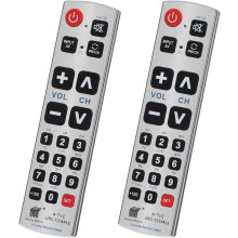 2 un Seniors Elderly Big Button Universal Large Comando - Extra Jumbo Giant Simple Easy Basic Control, para LG Samsung Sony JVC Toshiba Sharp