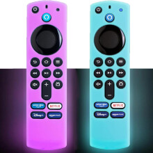 2 stk Fjernbetjeningcover kompatibel med 3. generation Fire TV Stick Stemmestyret fjernbetjening, Skridsikker silikone Protective Case med Lanyard, Ly