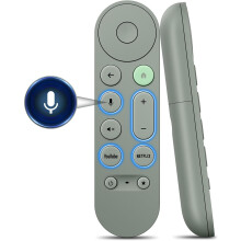 För Google TV Remote, Replacement Röststyrd fjärrkontroll för Google Chromecast 4K, Latest Grey-Green, Bluetooth Chromecast Remote, No Pairing